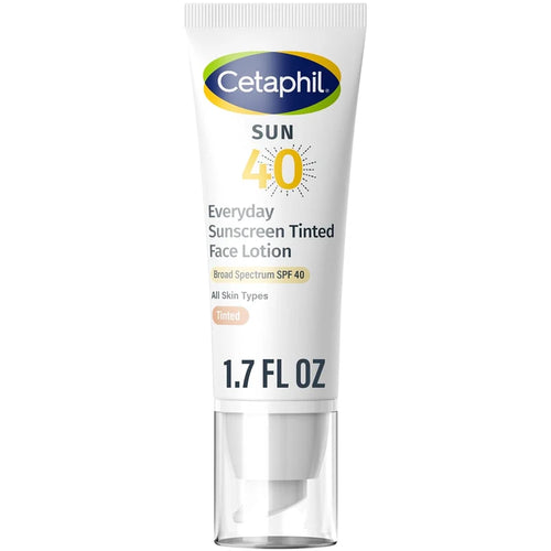 Cetaphil Tinted Mineral Sunscreen SPF 40 (50ml) – Hydrating Face Lotion with Vitamin E