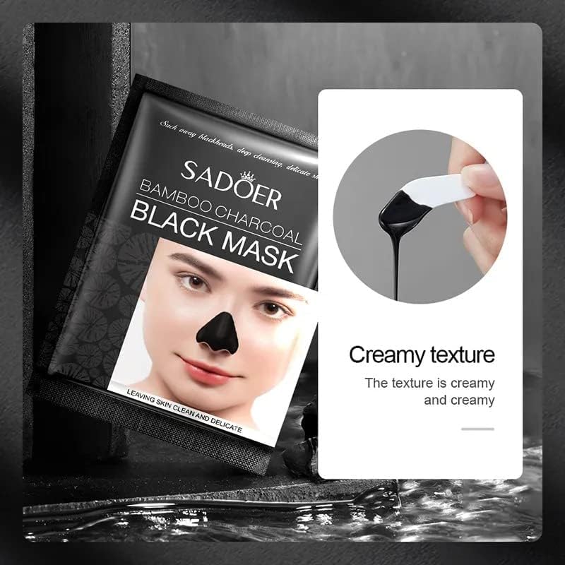 SADOER Bamboo Charcoal Blackhead Removal Mask – Deep Pore Cleansing & Nose Peel-Off Mask